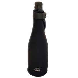 MGKolbe® Elegant Cooling Champagne Bottle Neoprene Bottle Holder Food Refreshes Sparkling Prosecco, Holds and Ice Without Ice and Thermal Bottle (750 ml, Black)
