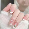 Christmas Press on Nails Short Square Acrylic Glossy Full Cover