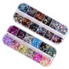 Mikinona DIY Nail Art Charms 3 Pack Sequins Glitter Paillettes