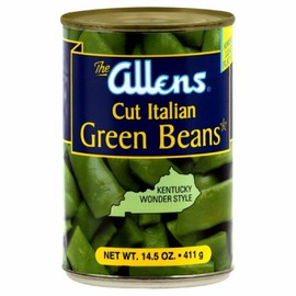 Allens Cut Italian Green Beans 14.5 oz (Pack of 6) Kentucky Wonder Style