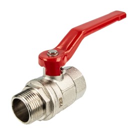 tecuro Ball Valve Internal x Male Thread G 3/4 Inch (DN 20) Long Steel Lever MS Nickel-Plated