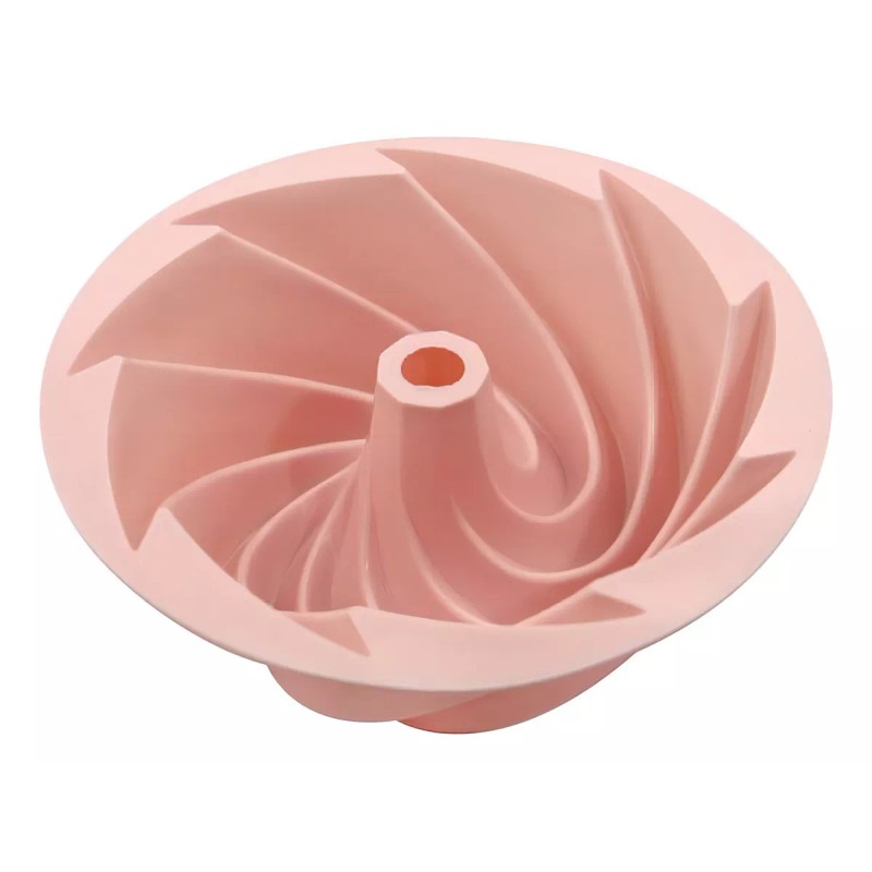 Molde Pastel Rosca Silicon Gelatina Antiadherente 24cm Color Rosa