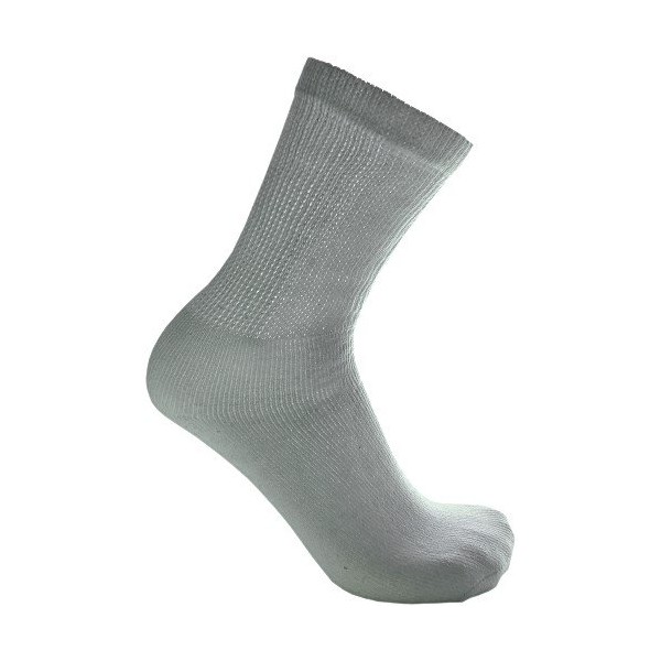 Non-Binding Diabetic Combed Cotton Crew Socks, CrwGry-3Pr-0911