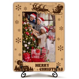 RPLCSPC Christmas Gift Iidea Frame, Christmas Gifts for Family Women Men Friends, Reindeer Photo Frame With Stand for Home Office Desk Decorations-Holds 4 x 6 Photo-A04