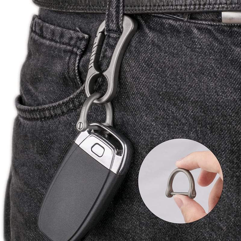 TISUR Keyring Titanium Extra Large D-Ring Key Car Motorcycle Keychain