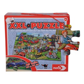 Noris 606032051 Big Bobby Car XXL Puzzle with 45 Pieces, 2 Motifs 50th Anniversary (Total Size: 64 x 44 cm) for Children from 3 Years