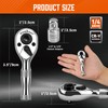 HORUSDY 1/4-Inch Stubby Ratchet Wrench Set, Chrome Alloy 90-Tooth Reversible