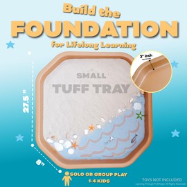 Learning Through PLAYtrays Tuff Tray (Small Brown), Sensory Table with Textured Surface, Montessori Sand & Water Table, Sensory Bin – Play Tray for Toddlers and Kids