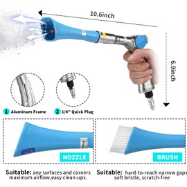Cleaning Gun High Pressure Tornado Car Cleaning Gun with 2 Set Nozzle Car Washing Equipment Tool Car Detailing Kit Interior Cleaner for Car Quickly Blasts Dirt and Dust