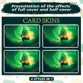 Peacoblue Bank Card Sticker Ship on The Sea Credit Debit Card Custom Skin Cover Protector, 4 Styles Waterproof Scratch-Proof and Attractive Decal for Most Popular EBT Transportation Key Card