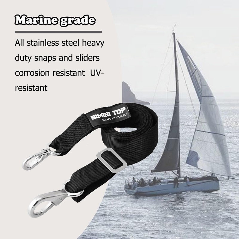Adjustable Bimini Top Straps,Marine Awning Webbing Straps with Stainless Stee