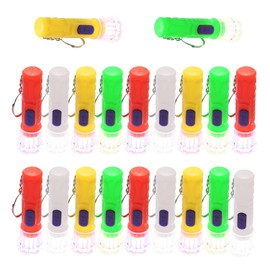 TIANNAIT 20pcs Colorful Plastic Kids Toy Flashlight, Transparent Crystal Small Flashlight, Portable Household Flashlight, Mini Light Keychain, Camping Outdoor Light, Children's Birthday Party Gifts