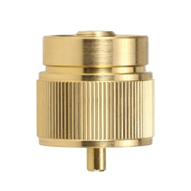 Butane filling adapter, camping stove burner gas filling adapter, butane propane adapter with exhaust pressure button, very suitable for propane tank/camping stove adapter. (Brass color 1, A)