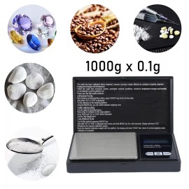 Unbranded HED Certified Digital Scale 1000g x 0.1g Jewelry Pocket Gram Gold Silver