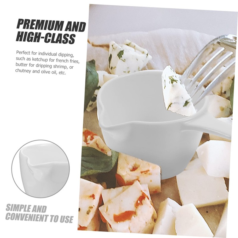 Ciieeo Household Ceramic Sauce Dish with Handle Multi Function Condiment