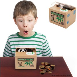 PowerKing Panda Alcancía para Niños,Hucha de Niños, Alcancía para Ahorrar Dinero,Caja de Monedas, Regalo Creativo, con Voz en Inglés Hablando
