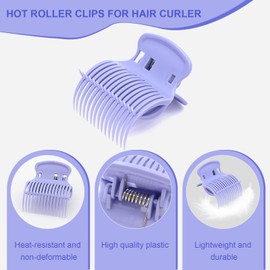 MEDOCA Hot Roller Clips -12PCS Hair Roller Clip - Replacement Roller Clips for Women Girls Hair Section Styling - Hair Curler Claw Clip - Blue