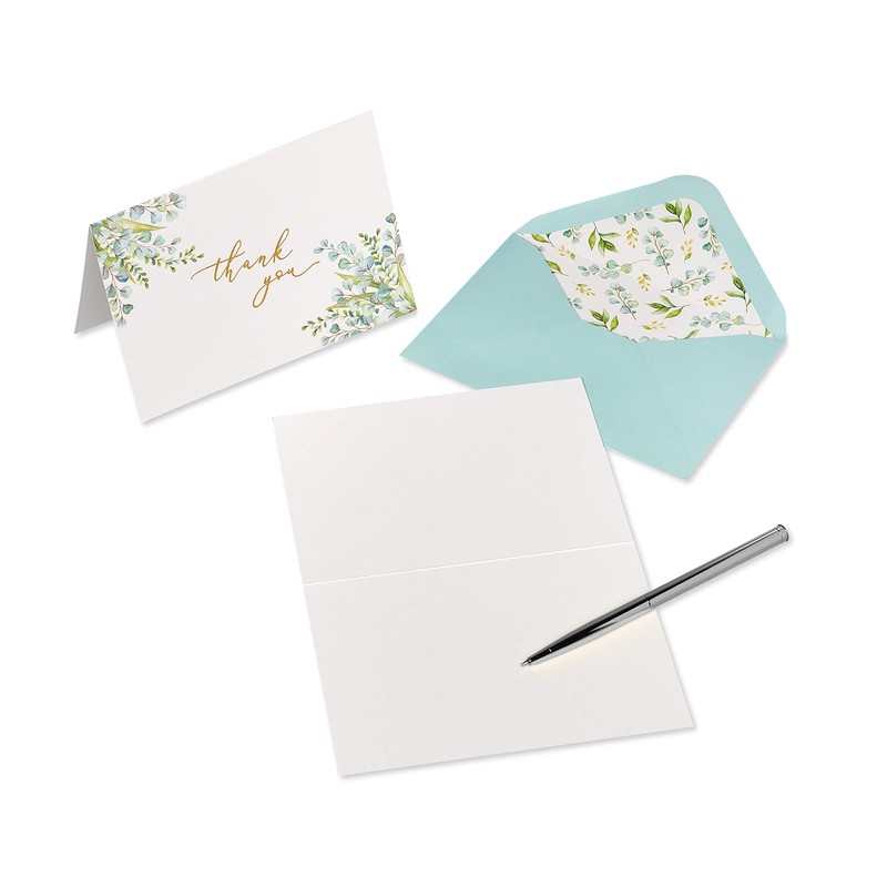 Papyrus Blank Thank You Cards with Envelopes, Floral (12-Count)