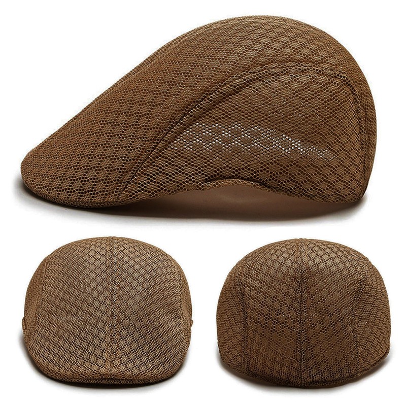 Taidor 2 Pack Teenagers' Mesh Cap Breathable Summer Newsboy Hat