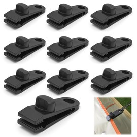 10 Stück Tarp Clip Clamp, 80×26mm Planenclips, Zeltklammern Einstellbar, Tarp Clips Heavy Duty, Hochleistungs-Plane Clips Set, für Plane Zelt, Abdeckungen, Markisen, Banner, Gartenarbeit, Schwarz