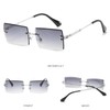 OSAGAMA Fashion Sunglasses Small Rectangular Rimless Glasses for Men and