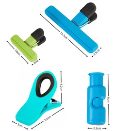 Loopunk 9 Pack Food Bag Clips, Magnetic Bag Clips for Food Storage with Air Tight Heavy Seal Grip,Food Storage Accessory,for Refrigerator, Magnet Clips, Chip Clips