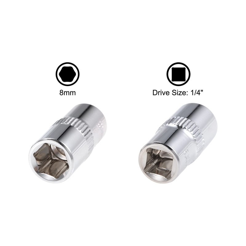 uxcell 1/4-inch Drive by 8mm & 10mm Deep and Shallow
