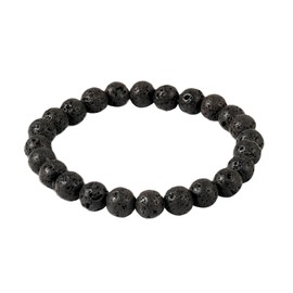 Soulnioi Healing Crystal Bracelet Natural Gemstone Lava Rock Stone Crystal 8mm Bead Bracelet Stretch Bracelet for Birthday Christmas Women Men Gift