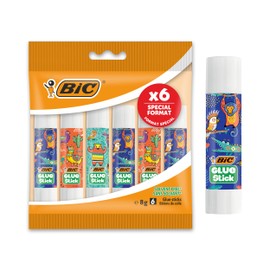 BIC ECOlutions Eco Glue Stick, Glue Sticks, 8 g, Pack of 6