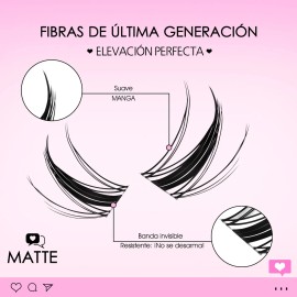 Kit De Extensiones Pestañas Wosheer 8-18mm Pestañas (matte)