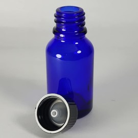Bioll 15ml (1/2 oz) glass bottle. Essential oil bottle with lid. For Perfume, Aromatherapy, Lab Refillable Sample Vials - 24 Pack (Blue)