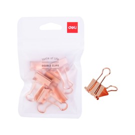 Delhi Deli rose gold double clip 19mm 8 pieces / 델리 로즈골드 더블클립 19mm 8개입