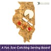 Totally Bamboo Destination Illinois State Shaped Serving and Cutting Board,