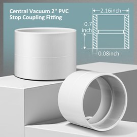 GULUANT 20 Pack Replacement Central Vacuum 2" PVC Stop Coupling Fitting Used for Rough