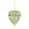 Premier Hinged Glass Heart Bauble Gold 7cm