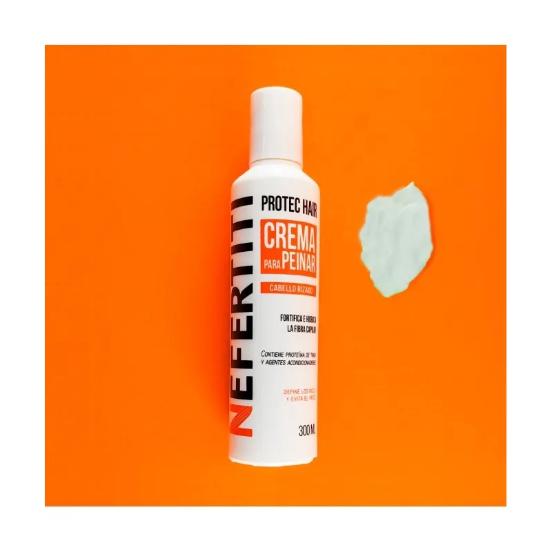 Crema Para Peinar Cabello Rizado Nefertiti. Kit 3 Piezas
