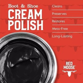 RED MOOSE 3pc Easy Black Shoe/Boot Cleaning Kit – Polish, Brush, Cloth