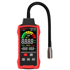 KeenWise Gas Leak Detector, Natural Gas Detector with Gooseneck, LCD Display, PPM or%LEL Gas Real-Time Gas Concentration Display Portable Natural Gas Tester with Audible & Visual Alarm for Home and RV