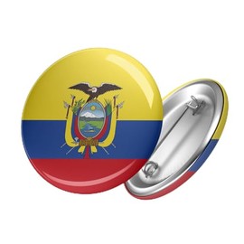 Hellweg Druckerei Button Badge Ecuador Flag South America Flag Badge Gift Idea Badge Pin, Metal