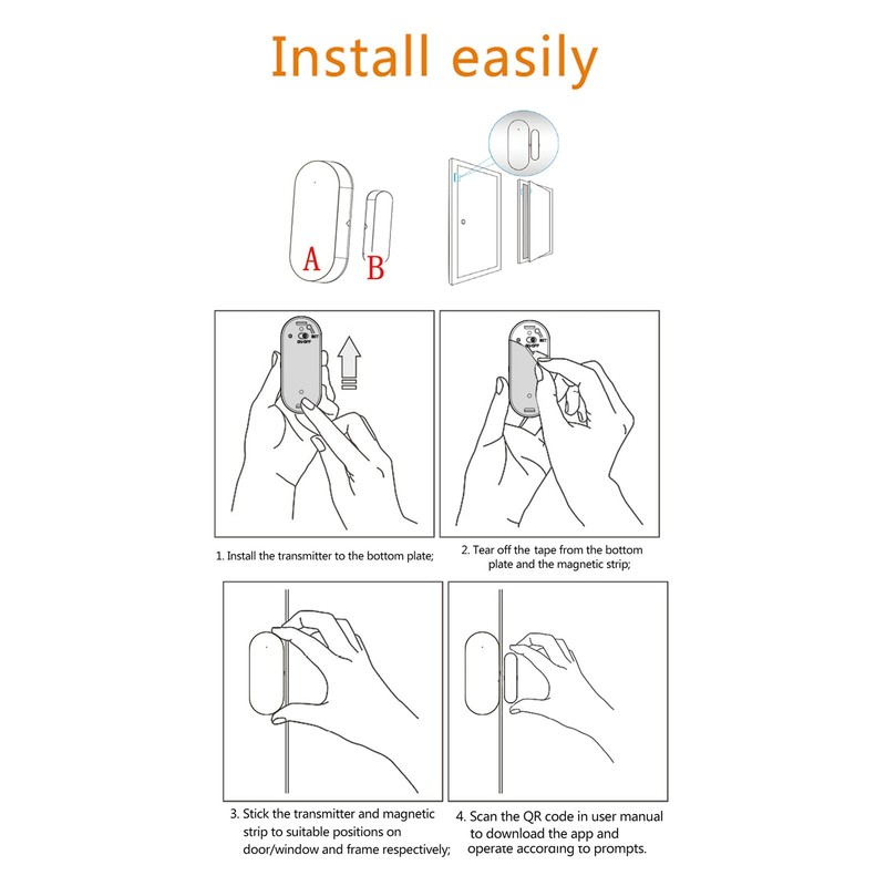 YUEKU WiFi Door Sensors Alarms Contact Wireless Door Window Magnet