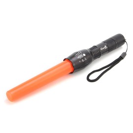 UltraFire 11 Zoll Signalstab LED Taschenlampe 800 Lumen 5 Modi Zoomable Taktische Taschenlampe mit Verkehrsstock, Rot Blinkender Modus, Handgelenkband Lanyard, für Kinder Outdoor Camping, A100
