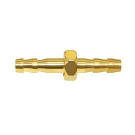 Joywayus Brass 1/8" Hose Barb Hex Union Brass Hose Fitting Water/Fuel/Air (Pack of 10)