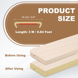 PATIKIL 9/16 Inch x 10 Feet U Shape Edge Banding, TPE Rubber Edge Trim Self Adhesive Veneer Edging Trim for Veneer Furniture Cabinets Shelves Table, Beige