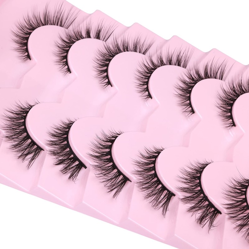 Lashes Natural Look False Eyelashes Wispies Short Faux Mink Lashes