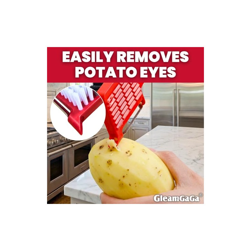 2 Pack Vegetable Brush & Potato Scrubber with Built-in Peeler