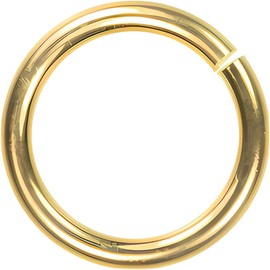 uGems 14K Gold Jump Ring 16 Gauge Wire Open Connector Link for Jewelry Making Single Piece 7.6mm Outside Diameter 5mm Inside Diameter Bright Yellow Gold Finish SKU 14429-16ga-7.6mm