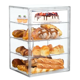 Bread Box,Large Bread Box for Kitchen Countertop - 4 Layers Adjustable Bread Storage Container, Clear Boxes for Kitchen Counter, Bread Box Airtight,Bread Holder,Perfect for Bread, Bagel, Muffins