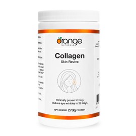 Orange Naturals - Collagen Skin Revive - 270g Powder Supplement for Women - Helps Reduce Eye Wrinkles, Fine Lines, Antiaging and Improve Nail Growth - Bioactive Peptides Hydrolyzed - Enhanced Non GMO