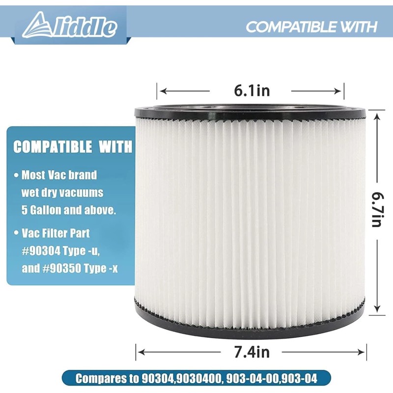 Aliddle Filter Replacement 90304, 90107 dry filter, 90585 Foam Sleeve