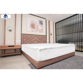 RAJVEER TEXTILE Zip On Fitted Sheet- Includes 1 Fitted Base + 2 Zip Sheet - Easy to Change, Upto 16" Inch Deep Pocket King Size Zipper Fitted Sheet - Soft Cotton 600 TC Fitted Sheet - White Color